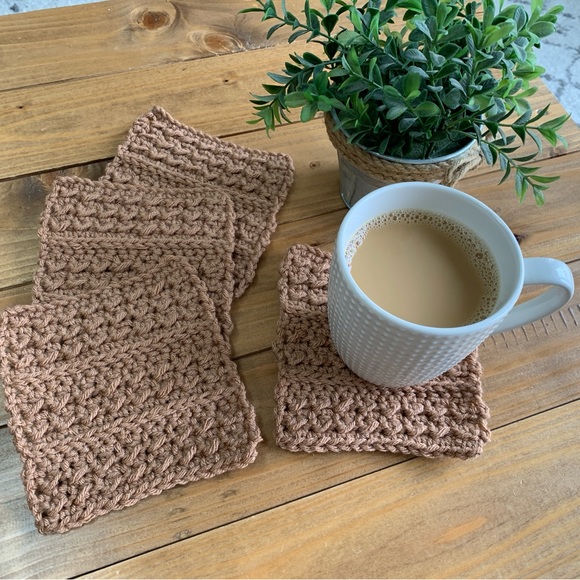 Boho crochet coffee coasters - Picture 2 of 2